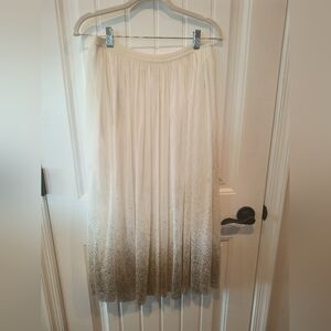 Elegant Cream and Brown Ombre Dress